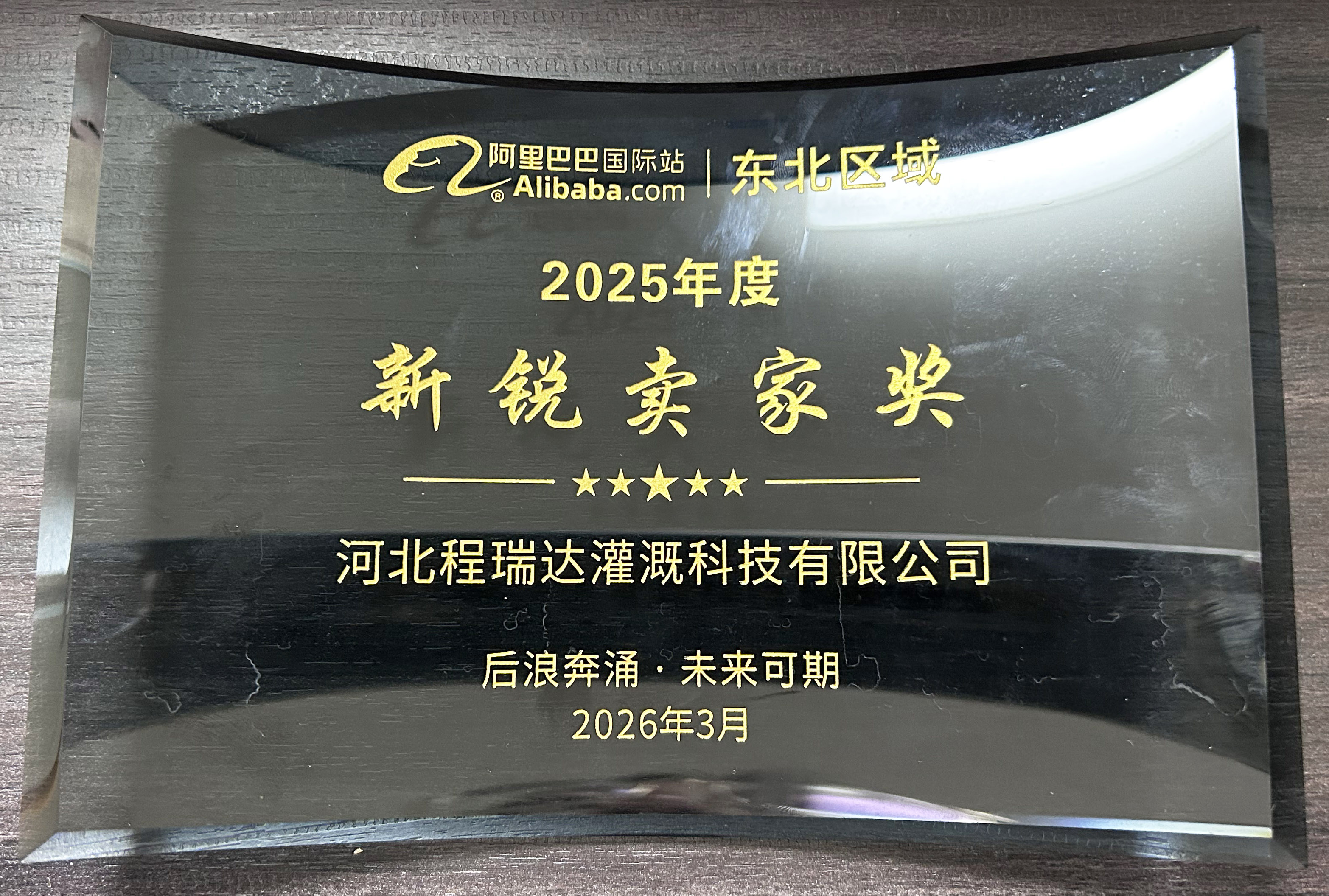 内江程瑞达灌溉 | 荣获阿里国际站新锐卖家奖